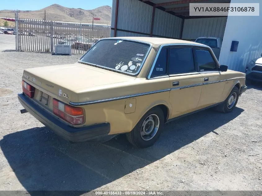 1985 Volvo 244 Dl/Gl VIN: YV1AX8846F3106878 Lot: 40155433