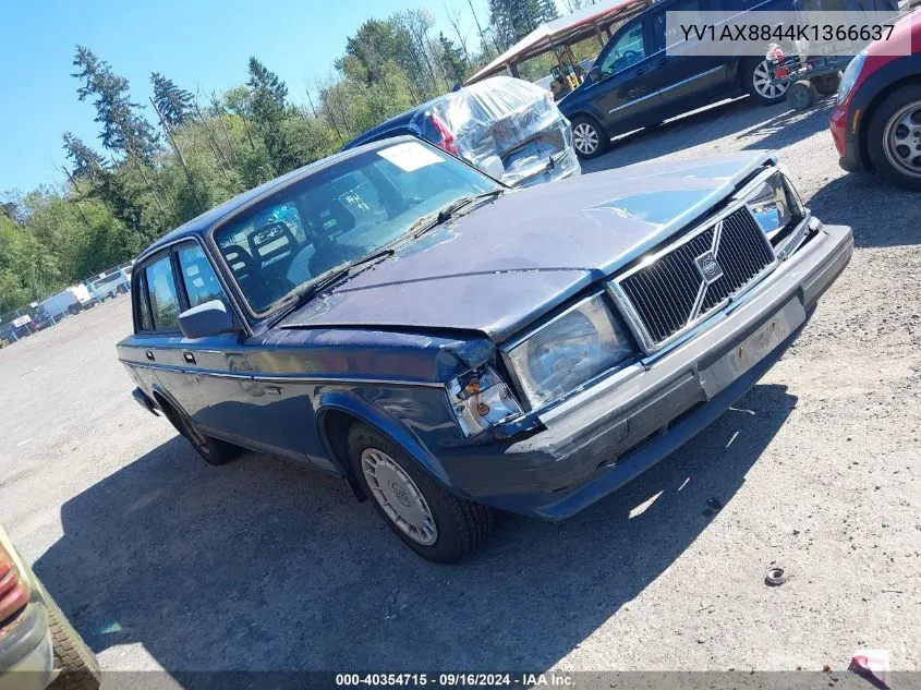 1989 Volvo 244 Dl/Gl VIN: YV1AX8844K1366637 Lot: 40354715