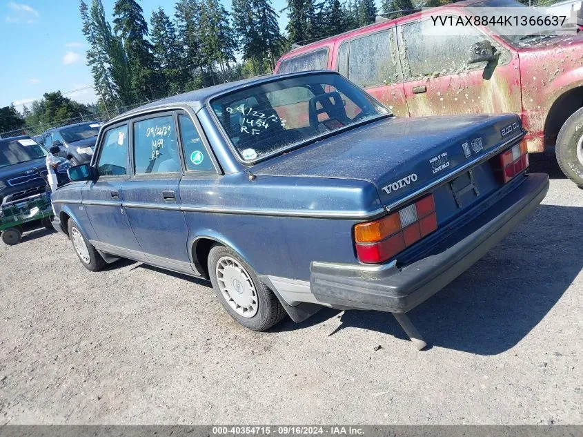 1989 Volvo 244 Dl/Gl VIN: YV1AX8844K1366637 Lot: 40354715