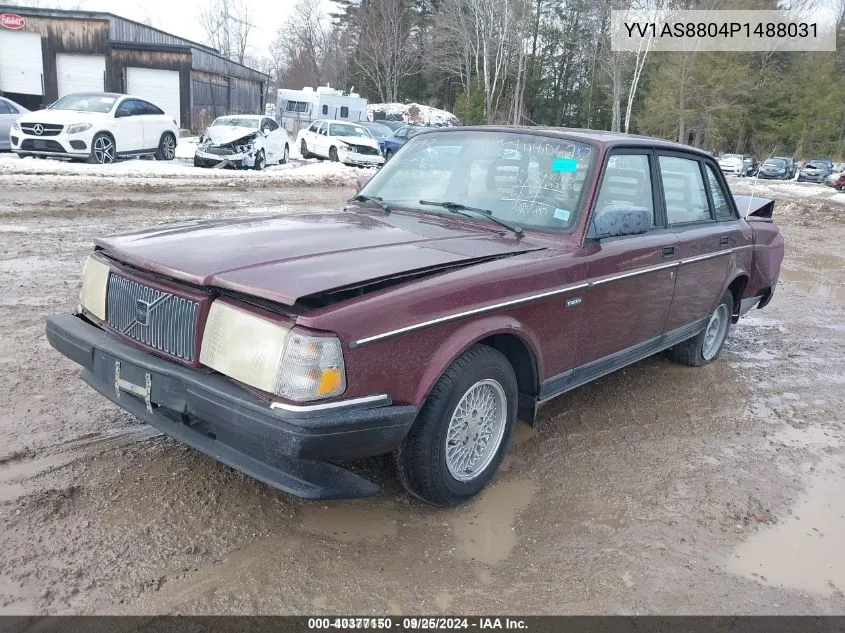 1993 Volvo 240 VIN: YV1AS8804P1488031 Lot: 40377150