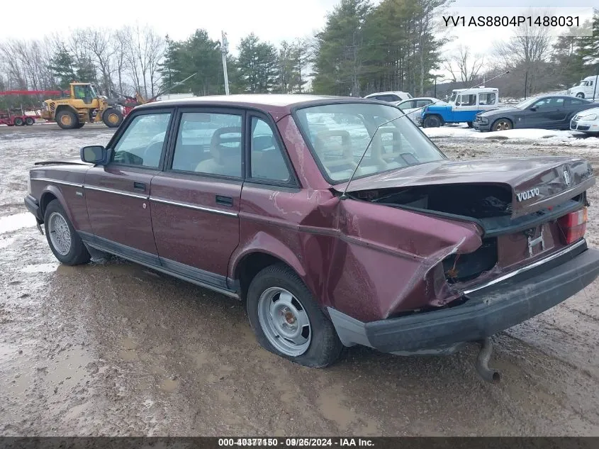 1993 Volvo 240 VIN: YV1AS8804P1488031 Lot: 40377150