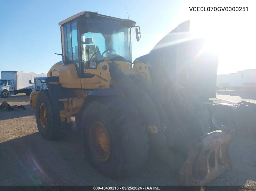 VCE0L070GV0000251 2014 Volvo L70G