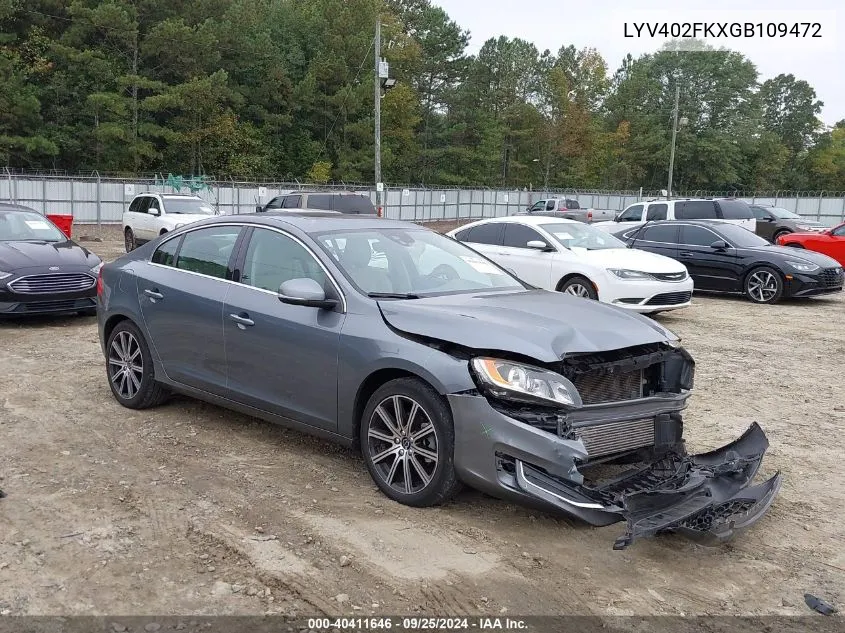 LYV402FKXGB109472 2016 Volvo S60 Inscription T5 Drive-E Premier