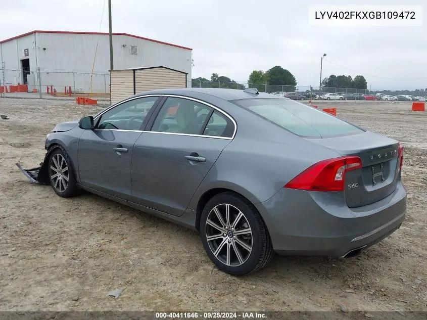 LYV402FKXGB109472 2016 Volvo S60 Inscription T5 Drive-E Premier