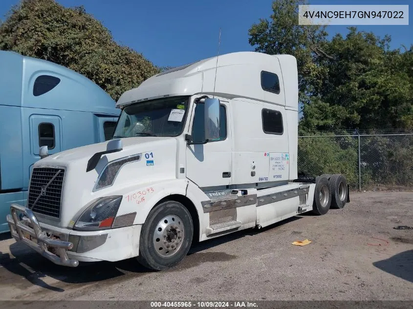 2016 Volvo Vn Vnl VIN: 4V4NC9EH7GN947022 Lot: 40455965