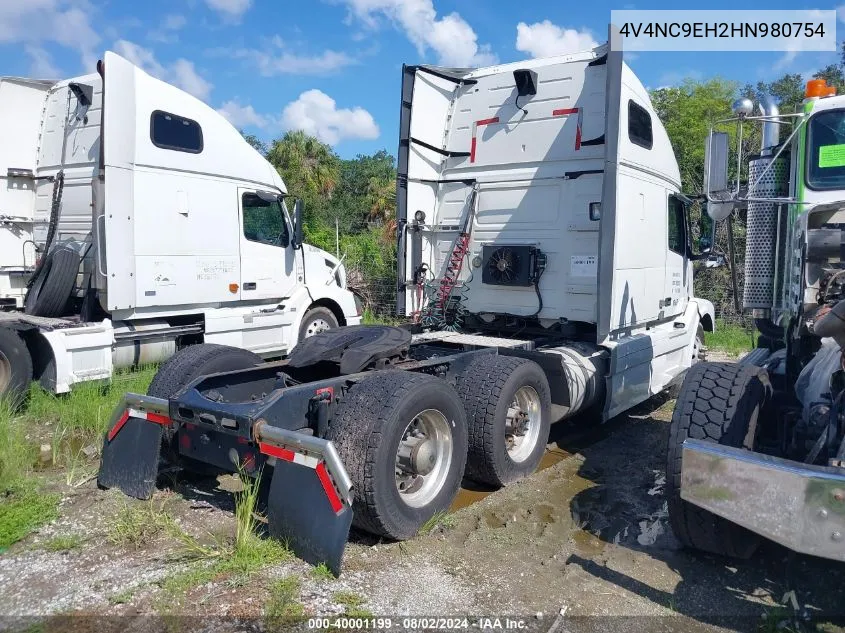 2017 Volvo Vnl VIN: 4V4NC9EH2HN980754 Lot: 40001199