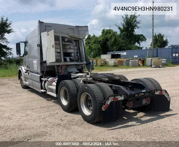 2017 Volvo Vnl VIN: 4V4NC9EH3HN980231 Lot: 40013060