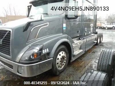 2018 Volvo Vnl VIN: 4V4NC9EH5JN890133 Lot: 40349255