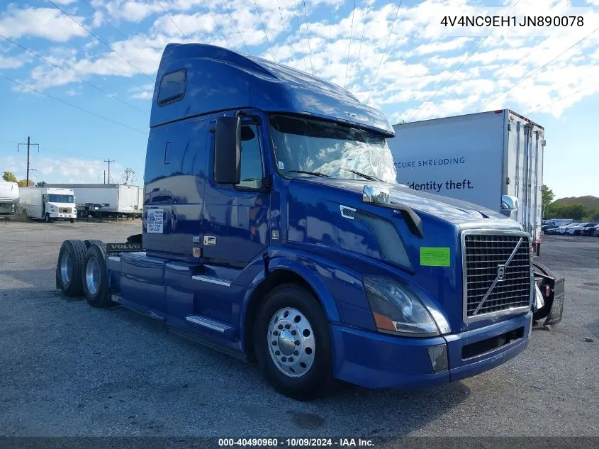 2018 Volvo Vn Vnl VIN: 4V4NC9EH1JN890078 Lot: 40490960