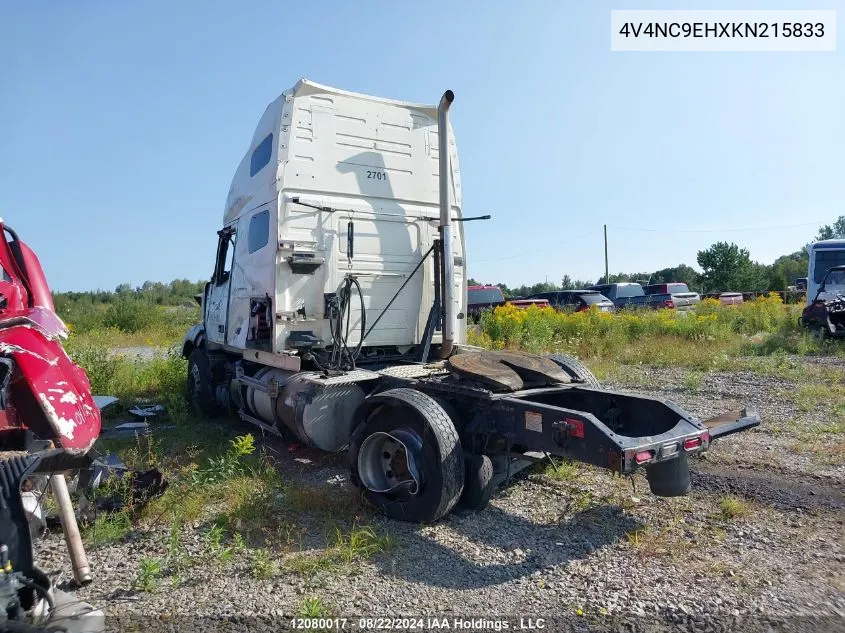 2019 Volvo Vnl VIN: 4V4NC9EHXKN215833 Lot: 12080017