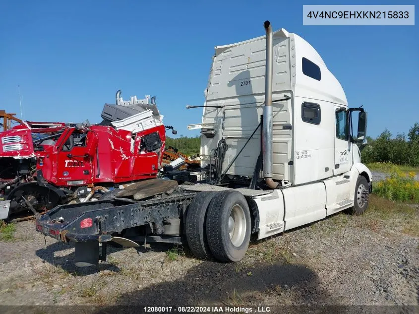 2019 Volvo Vnl VIN: 4V4NC9EHXKN215833 Lot: 12080017