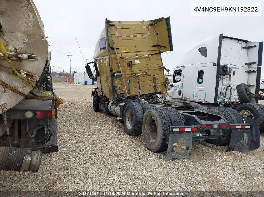 2019 Volvo Vnl64T VIN: 4V4NC9EH9KN192822 Lot: 20171441