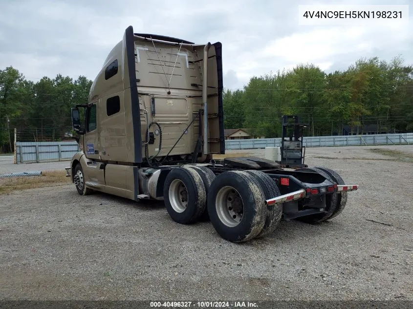 2019 Volvo Vnl VIN: 4V4NC9EH5KN198231 Lot: 40496327