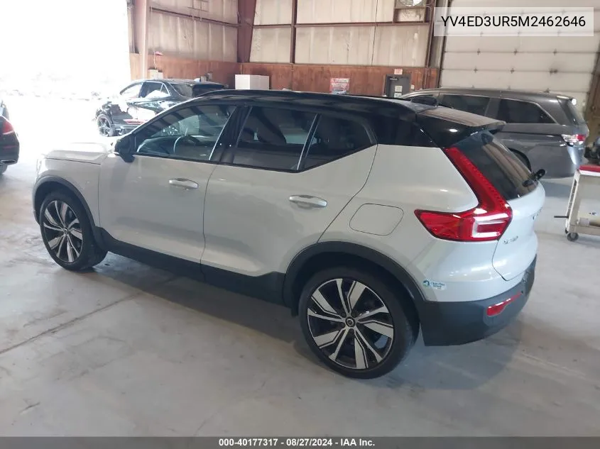 2021 Volvo Xc40 Recharge Pure Electric P8 VIN: YV4ED3UR5M2462646 Lot: 40177317