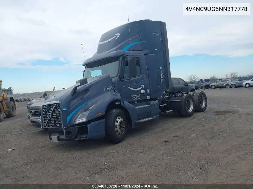 2022 Volvo Vnl VIN: 4V4NC9UG5NN317778 Lot: 40733728