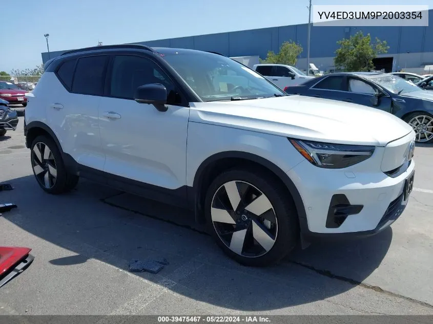 2023 Volvo Xc40 Recharge Pure Electric Twin Ultimate VIN: YV4ED3UM9P2003354 Lot: 39475467