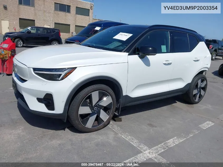 2023 Volvo Xc40 Recharge Pure Electric Twin Ultimate VIN: YV4ED3UM9P2003354 Lot: 39475467