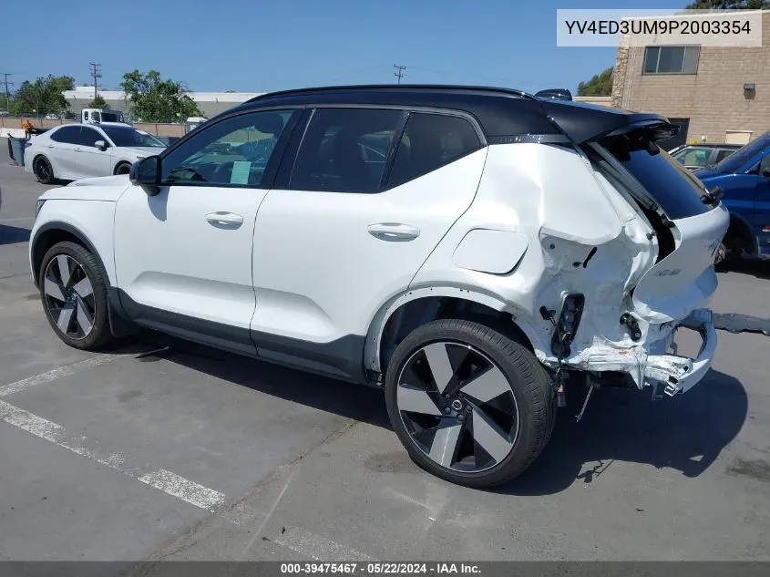 2023 Volvo Xc40 Recharge Pure Electric Twin Ultimate VIN: YV4ED3UM9P2003354 Lot: 39475467