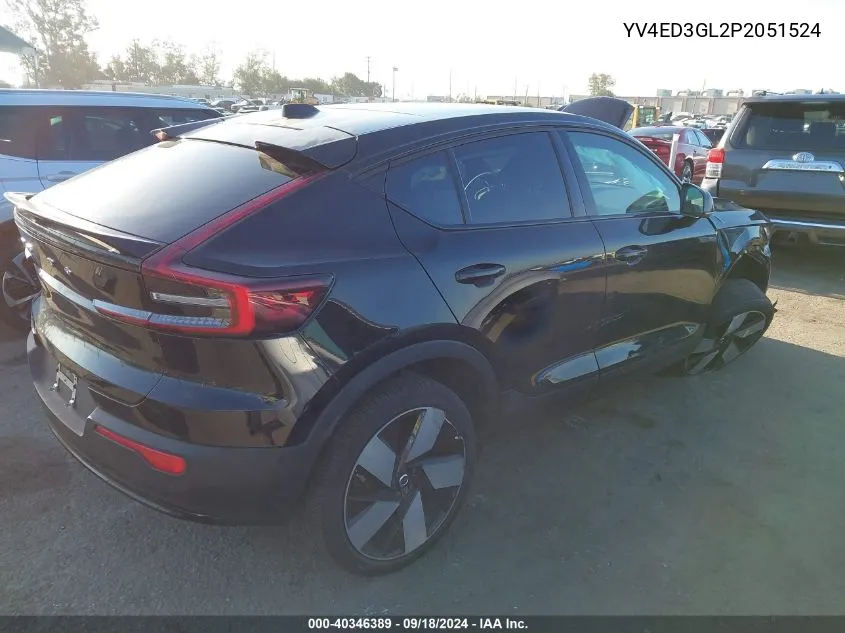 2023 Volvo C40 Recharge Pure Electric Twin Plus VIN: YV4ED3GL2P2051524 Lot: 40346389