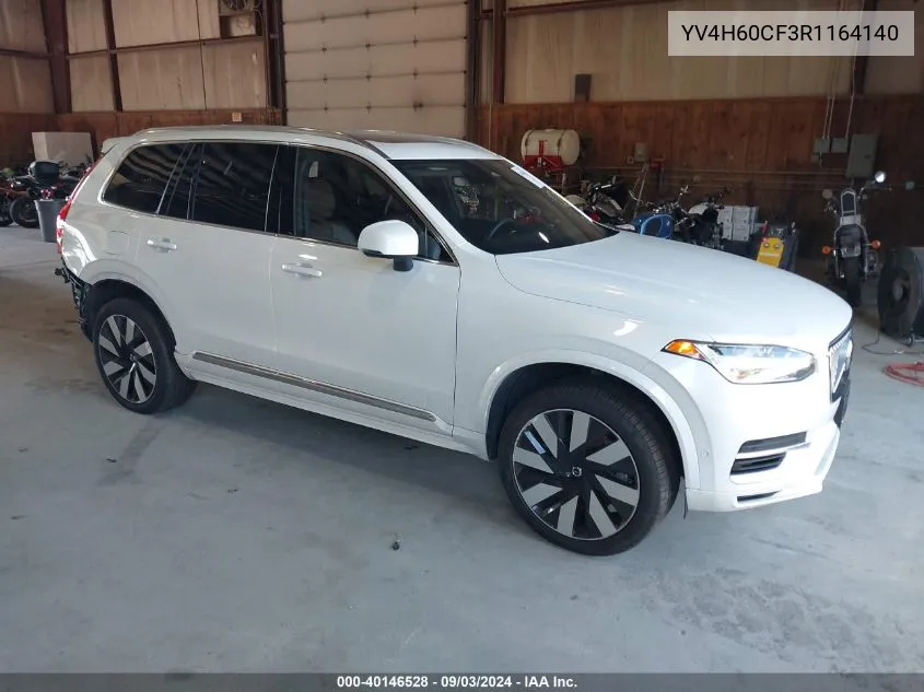 2024 Volvo Xc90 Recharge Plug-In Hybrid T8 Ultimate Bright Theme 7-Seater VIN: YV4H60CF3R1164140 Lot: 40146528