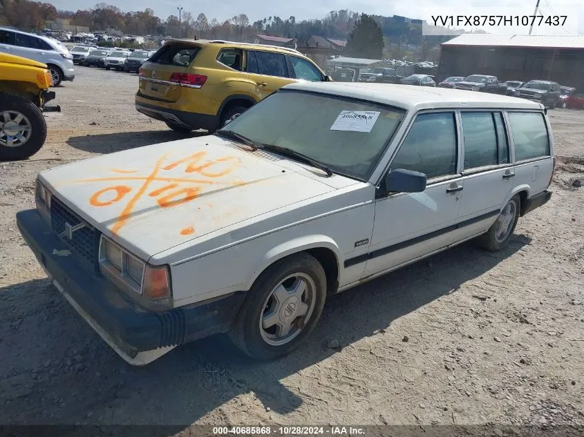 1987 Volvo 740 Gle VIN: YV1FX8757H1077437 Lot: 40685868