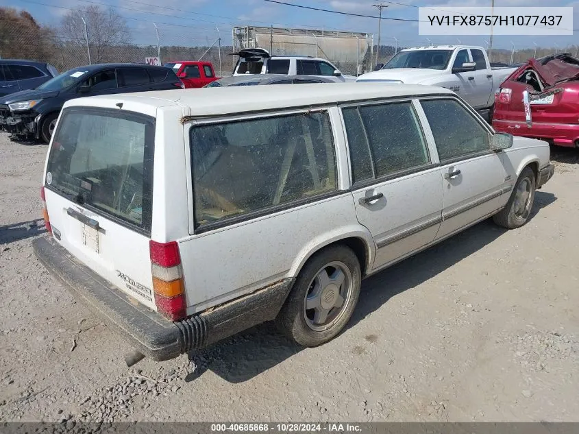 1987 Volvo 740 Gle VIN: YV1FX8757H1077437 Lot: 40685868