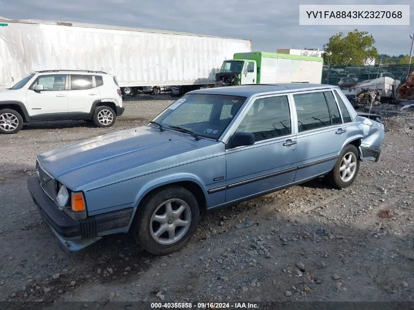 1989 Volvo 740 Gl VIN: YV1FA8843K2327068 Lot: 40355858