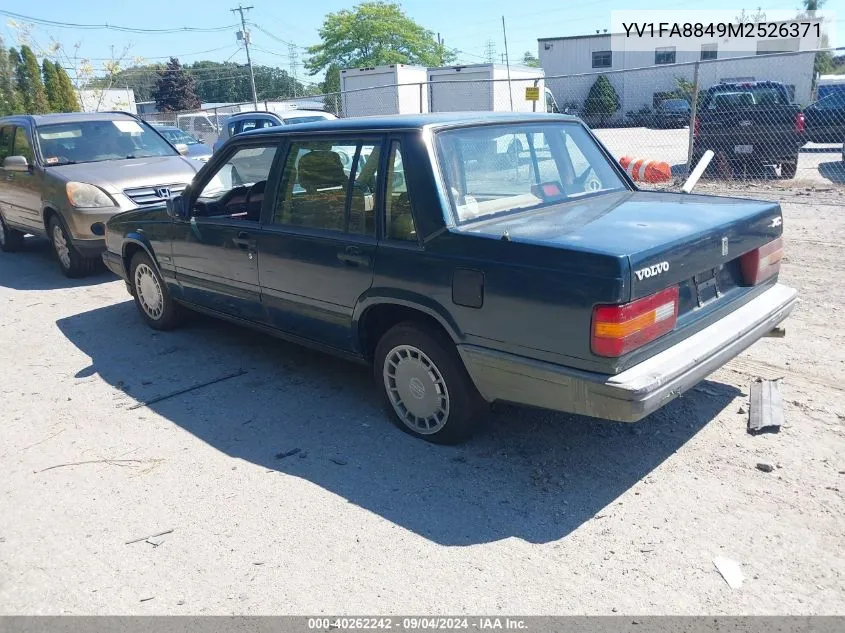 1991 Volvo 740 VIN: YV1FA8849M2526371 Lot: 40262242