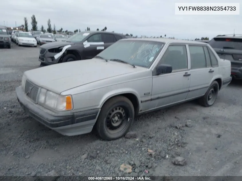 1992 Volvo 740 VIN: YV1FW8838N2354733 Lot: 40612065