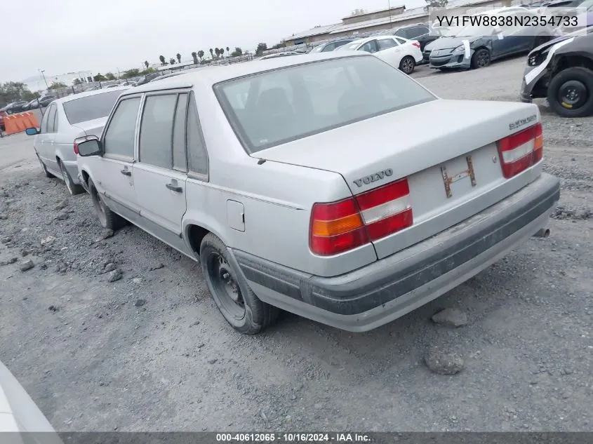 1992 Volvo 740 VIN: YV1FW8838N2354733 Lot: 40612065