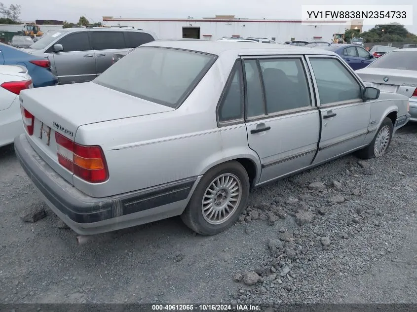 1992 Volvo 740 VIN: YV1FW8838N2354733 Lot: 40612065