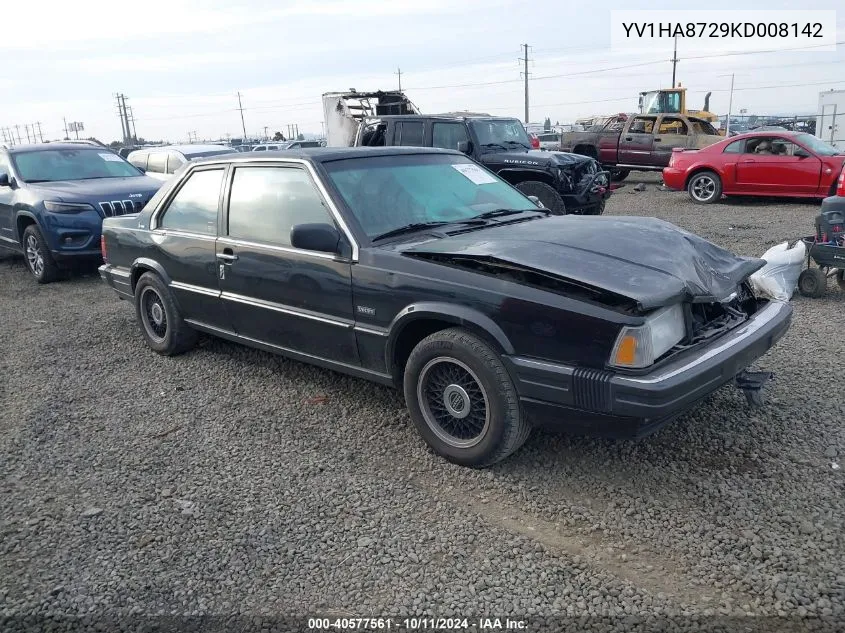 1989 Volvo 780 VIN: YV1HA8729KD008142 Lot: 40577561