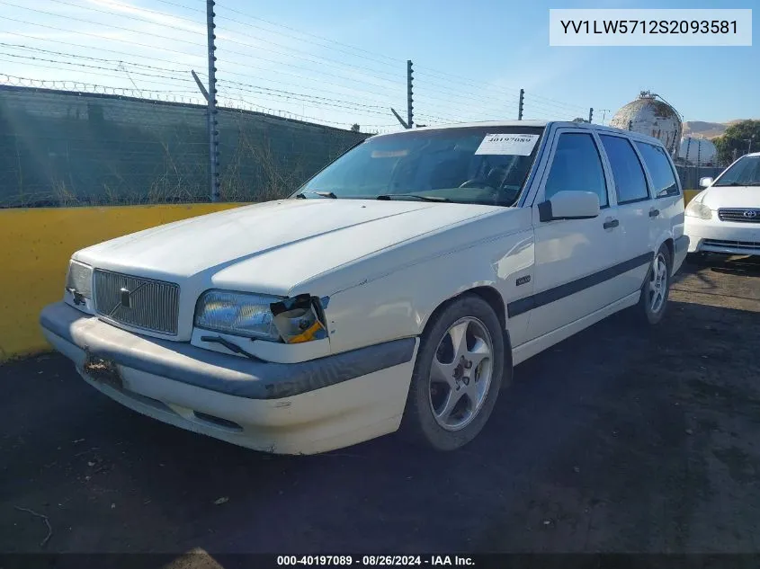 1995 Volvo 850 VIN: YV1LW5712S2093581 Lot: 40197089