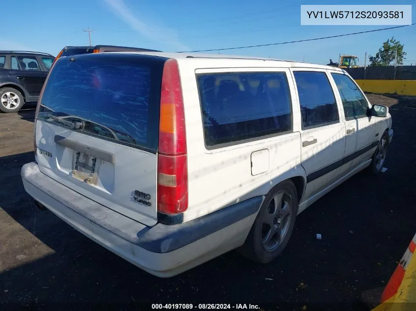 1995 Volvo 850 VIN: YV1LW5712S2093581 Lot: 40197089