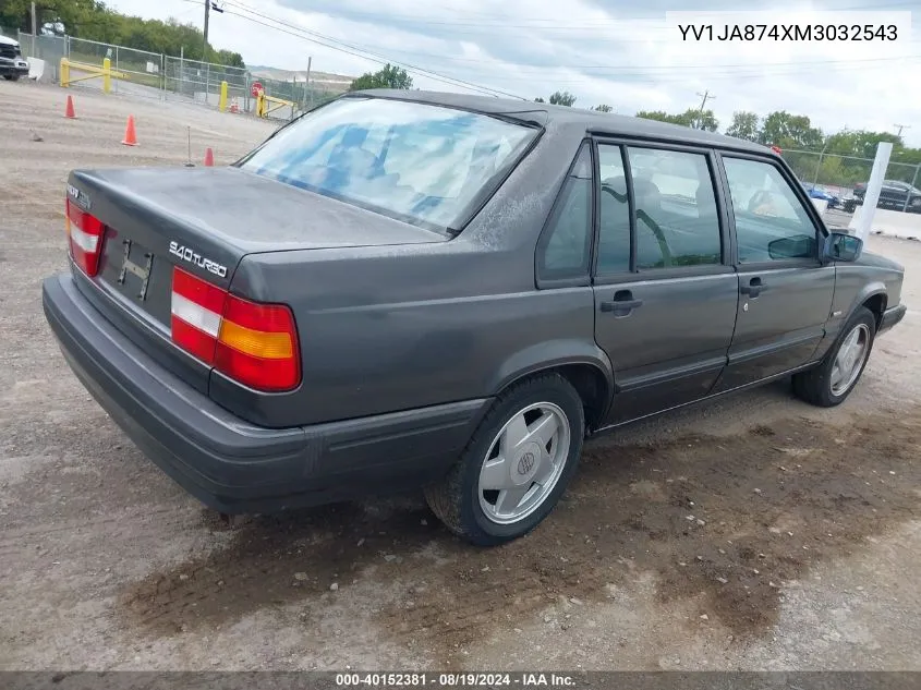 1991 Volvo 940 VIN: YV1JA874XM3032543 Lot: 40152381