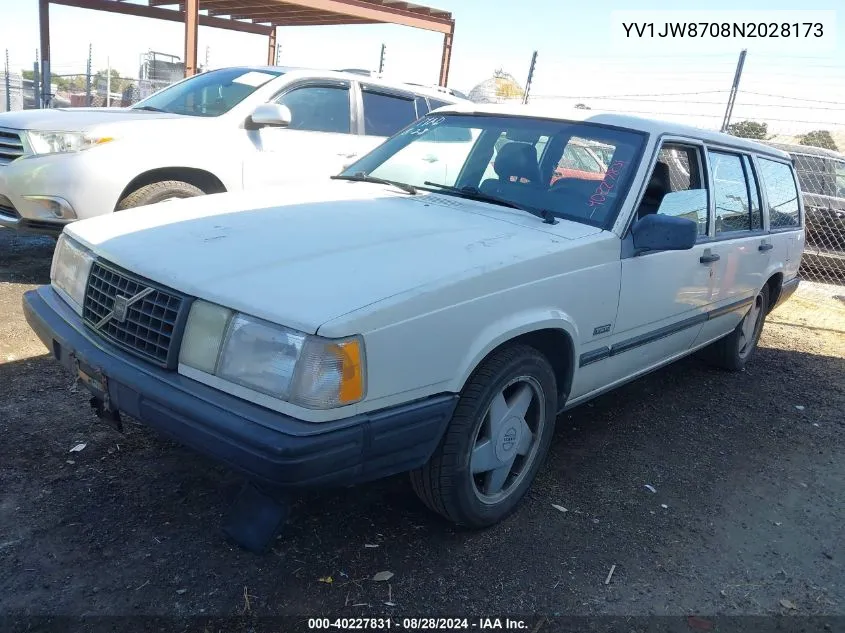 1992 Volvo 940 Gle VIN: YV1JW8708N2028173 Lot: 40227831