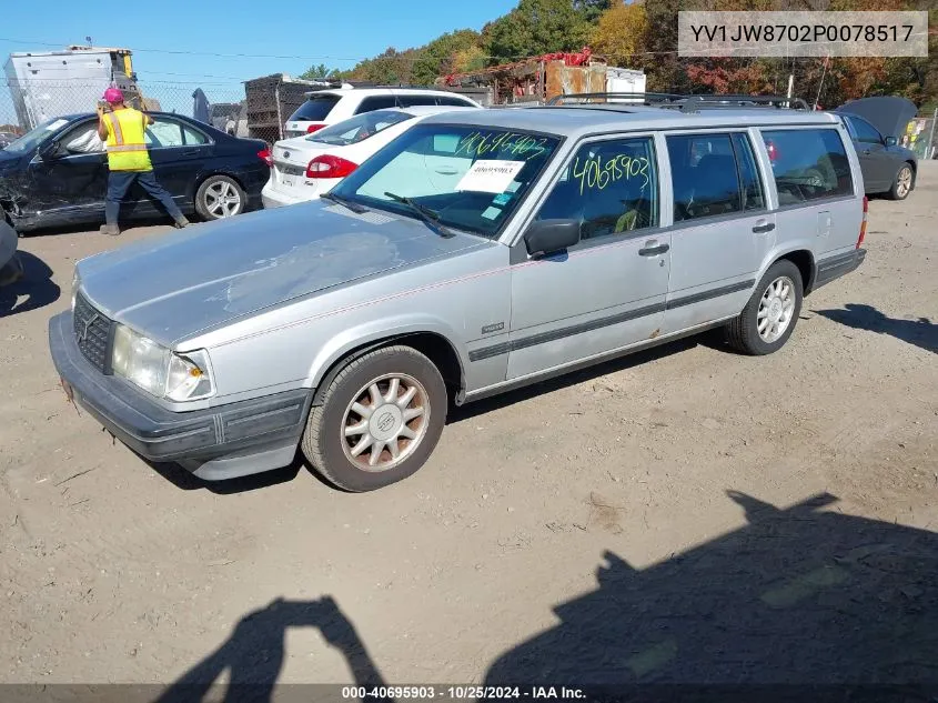 1993 Volvo 940 VIN: YV1JW8702P0078517 Lot: 40695903