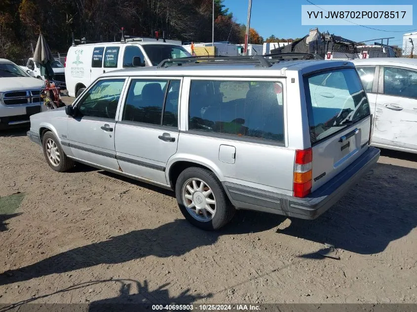 1993 Volvo 940 VIN: YV1JW8702P0078517 Lot: 40695903