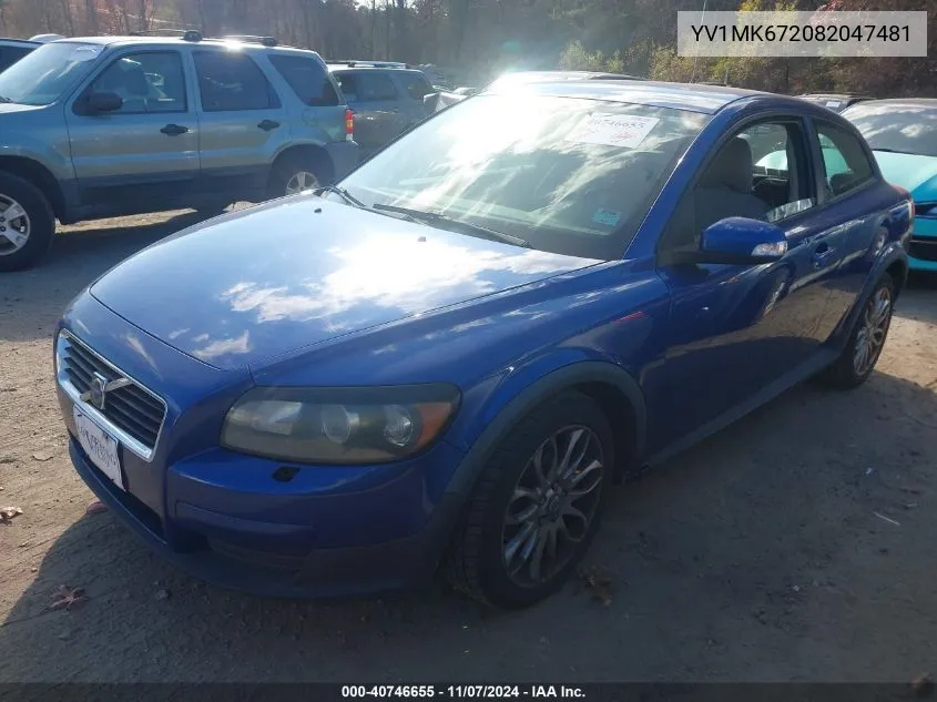 2008 Volvo C30 T5 R-Design/T5 Version 1.0/T5 Version 2.0 VIN: YV1MK672082047481 Lot: 40746655