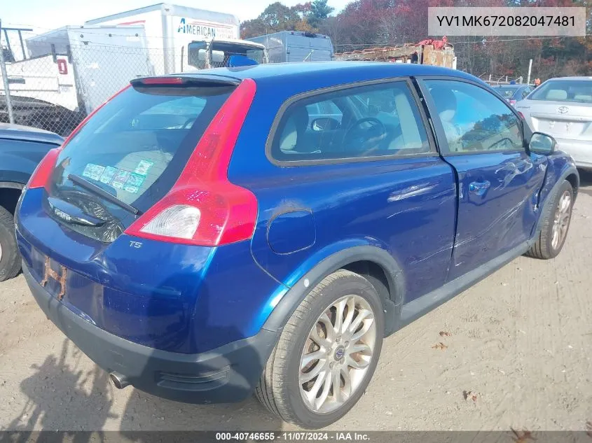 2008 Volvo C30 T5 R-Design/T5 Version 1.0/T5 Version 2.0 VIN: YV1MK672082047481 Lot: 40746655