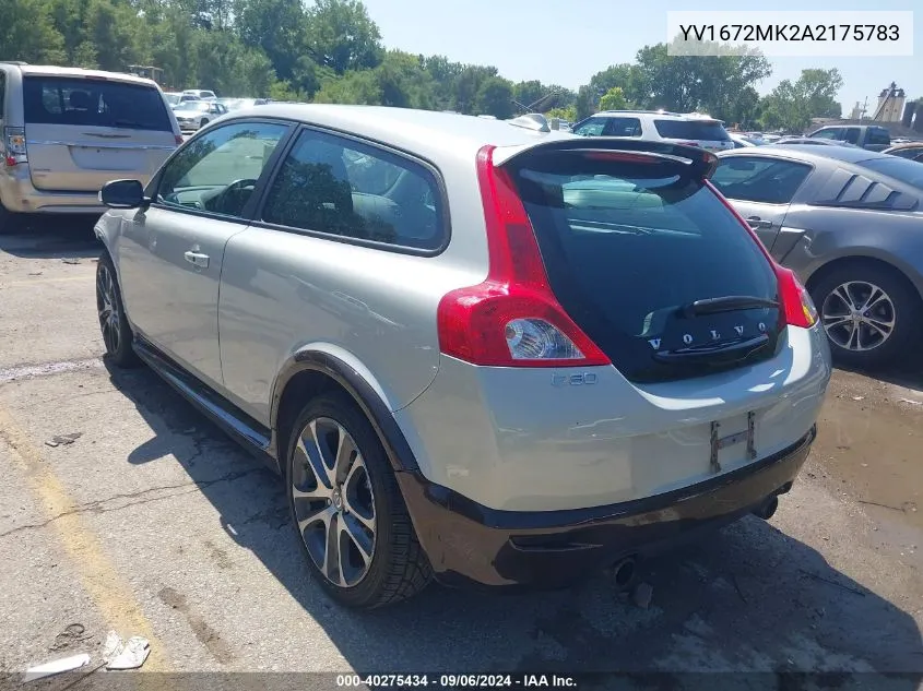 2010 Volvo C30 T5/T5 R-Design VIN: YV1672MK2A2175783 Lot: 40275434