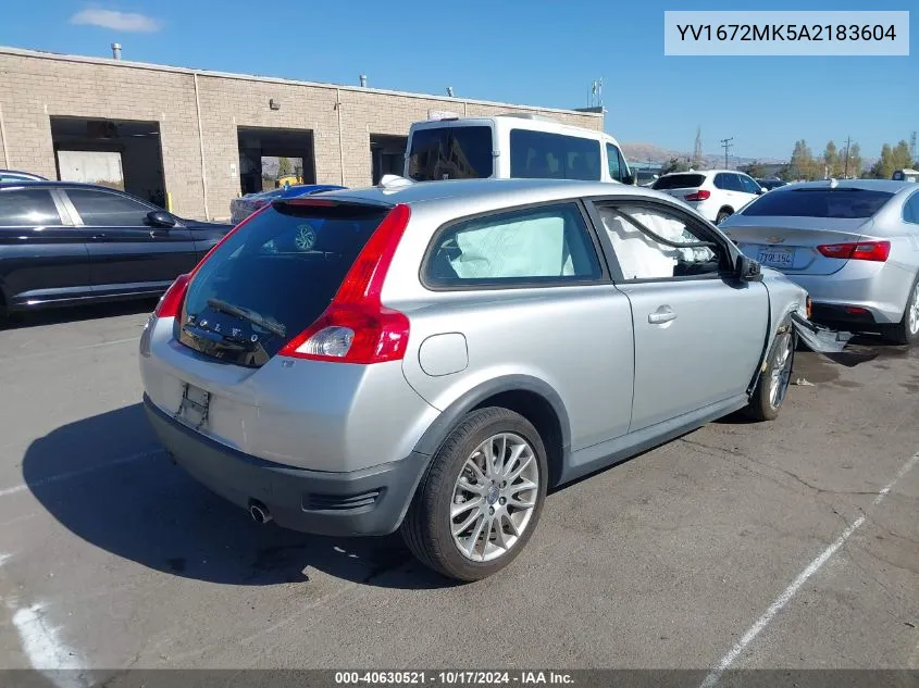 2010 Volvo C30 T5/T5 R-Design VIN: YV1672MK5A2183604 Lot: 40630521