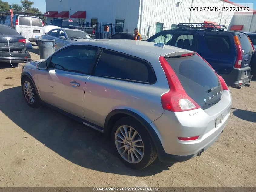 2011 Volvo C30 T5 VIN: YV1672MK4B2223379 Lot: 40459892