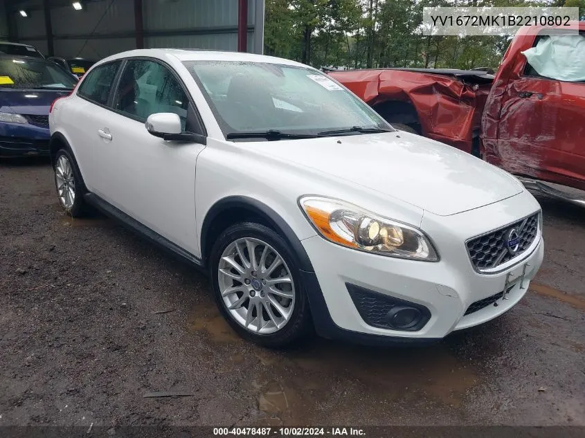 2011 Volvo C30 T5/T5 R-Design VIN: YV1672MK1B2210802 Lot: 40478487