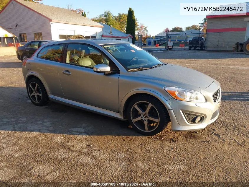 2011 Volvo C30 T5 R-Design VIN: YV1672MK5B2245472 Lot: 40581109