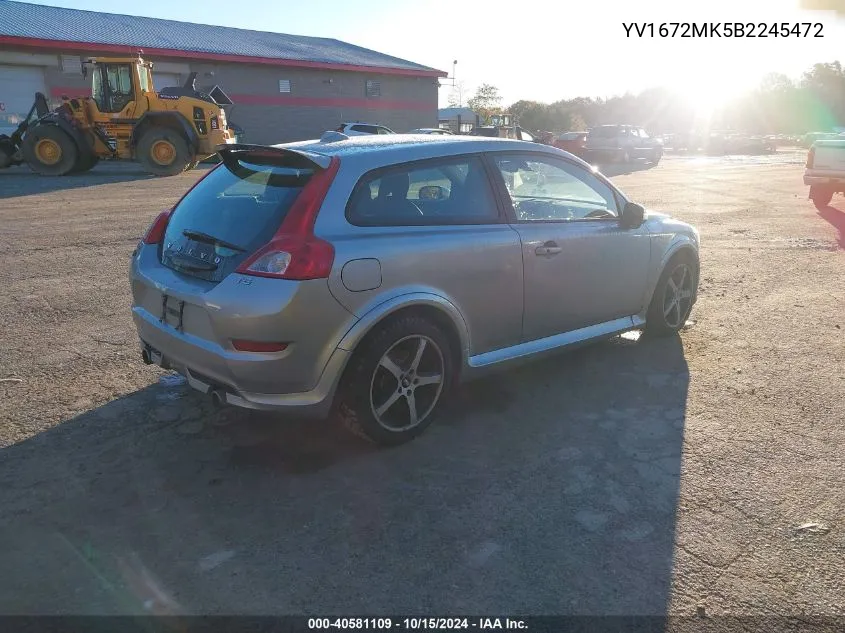 2011 Volvo C30 T5 R-Design VIN: YV1672MK5B2245472 Lot: 40581109