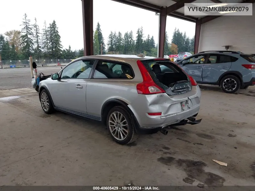 2011 Volvo C30 T5/T5 R-Design VIN: YV1672MK8B2202079 Lot: 40605429