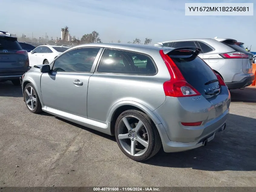 2011 Volvo C30 T5 VIN: YV1672MK1B2245081 Lot: 40791608