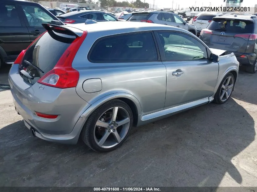 2011 Volvo C30 T5 VIN: YV1672MK1B2245081 Lot: 40791608