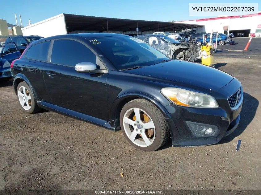 2012 Volvo C30 T5/T5 Platinum/T5 Premier Plus/T5 R-Design/T5 R-Design Platinum/T5 R-Design Premier Plus VIN: YV1672MK0C2267039 Lot: 40167115